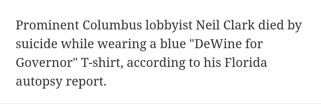 Reminder -- after Republican lobbyist Neil Clark was arrested in the FirstEnergy bribery scandal, he died by suicide while wearing a 'Mike DeWine for governor' t-shirt tinyurl.com/2xk4nxcb