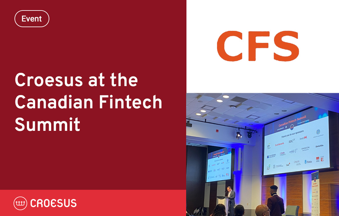 Croesus is at the Canadian Fintech Summit in #Toronto. 
Thank you to the @CFSTO team for organizing this wonderful #event.

#WealthManager #CanadianTechTogether #Conference #Technology #InvestmentAdvisor #DigitalTransformation #WealthManagement 
#Tech #Fintech #WealthTech