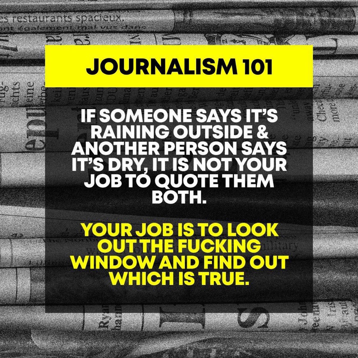 There is always some inherent bias in journalists because they're human But there is a huge difference between those who do the bidding of their GOP billionaire owners & reporting the facts & truth They're #GOPLapdogs & we see them daily refusing to call out Trump & GOP LIES