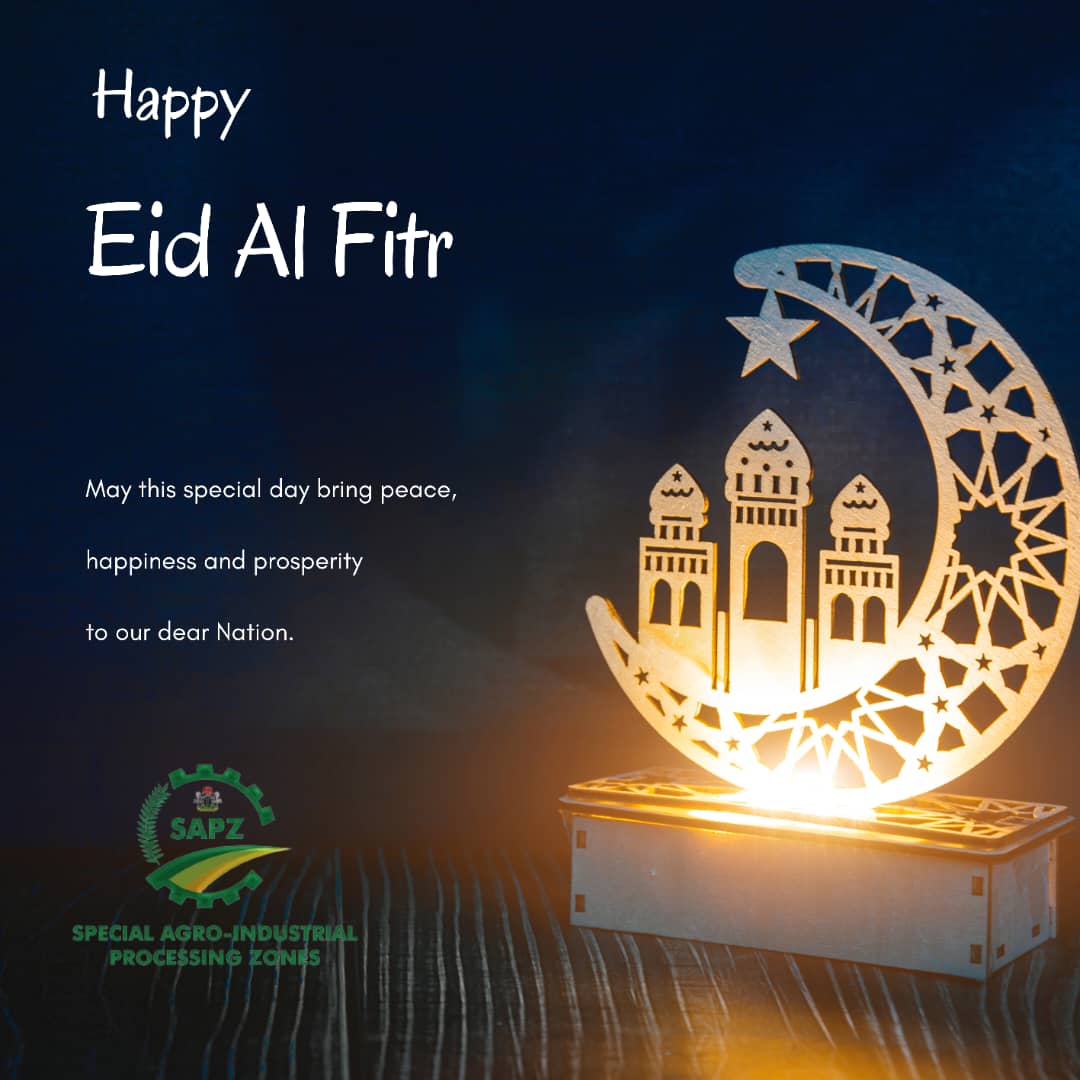 Happy Eid ul Fitr!
From All of us at <a href="/kadsapz/">Special Agro-Industrial Processing Zones Project</a>  <a href="/SAPZNigeria/">SAPZNigeria</a>  <a href="/AfDB_Group/">African Development Bank Group</a>  <a href="/officialSKSM/">Senator Kashim Shettima</a> <a href="/KadunaMOAgric/">Kaduna State Ministry of Agriculture</a>