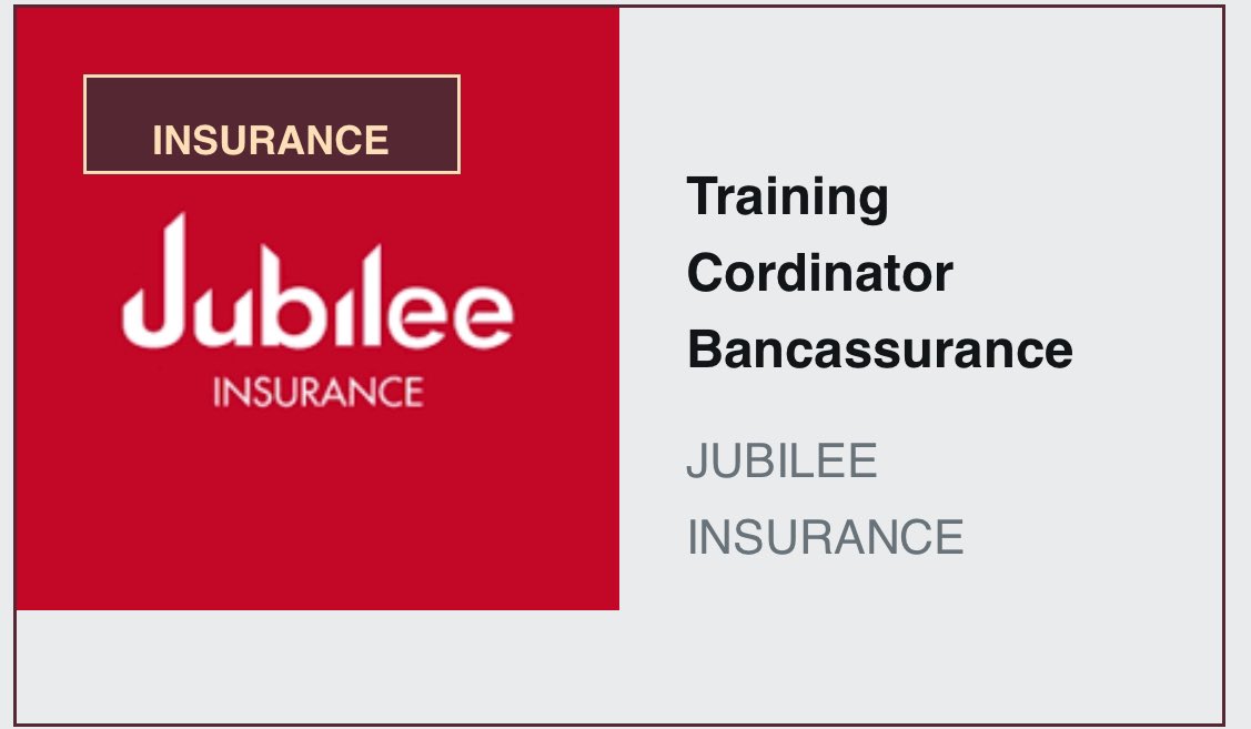 Training Coordinator - Bancassurance needed at Jubilee Insurance

Details; jobnotices.ug/job/training-c…