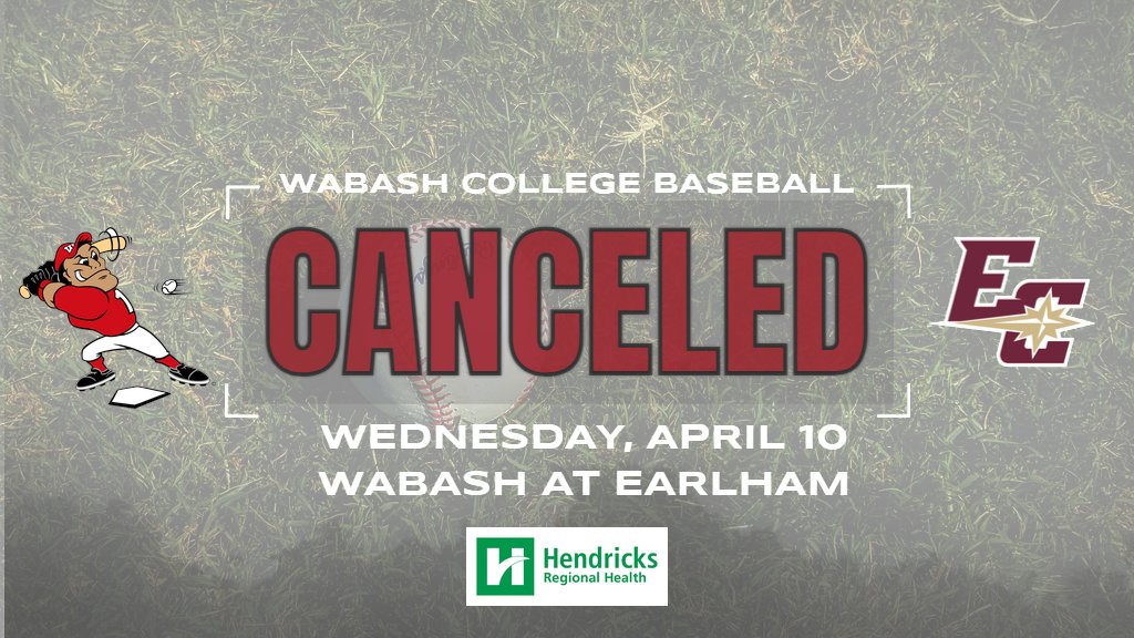 Tonight's @WabashBaseball game scheduled for 6 p.m. at Earlham College has been canceled. No make up date will be scheduled. The Little Giants' next games are at Hiram on Saturday. #WAF