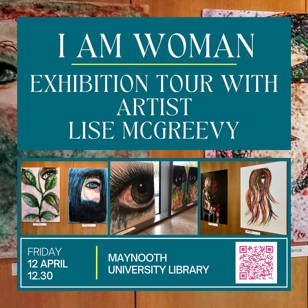 @MU_Sociology & @MU__SSI invite you to a special artist led guided tour of the art exhibition 'I am Woman' by the talented artist Lise McGreevy. This exclusive tour will take place on the final day of the exhibition's display, on 12 April at 12:30pm in @library_MU @lisemcg