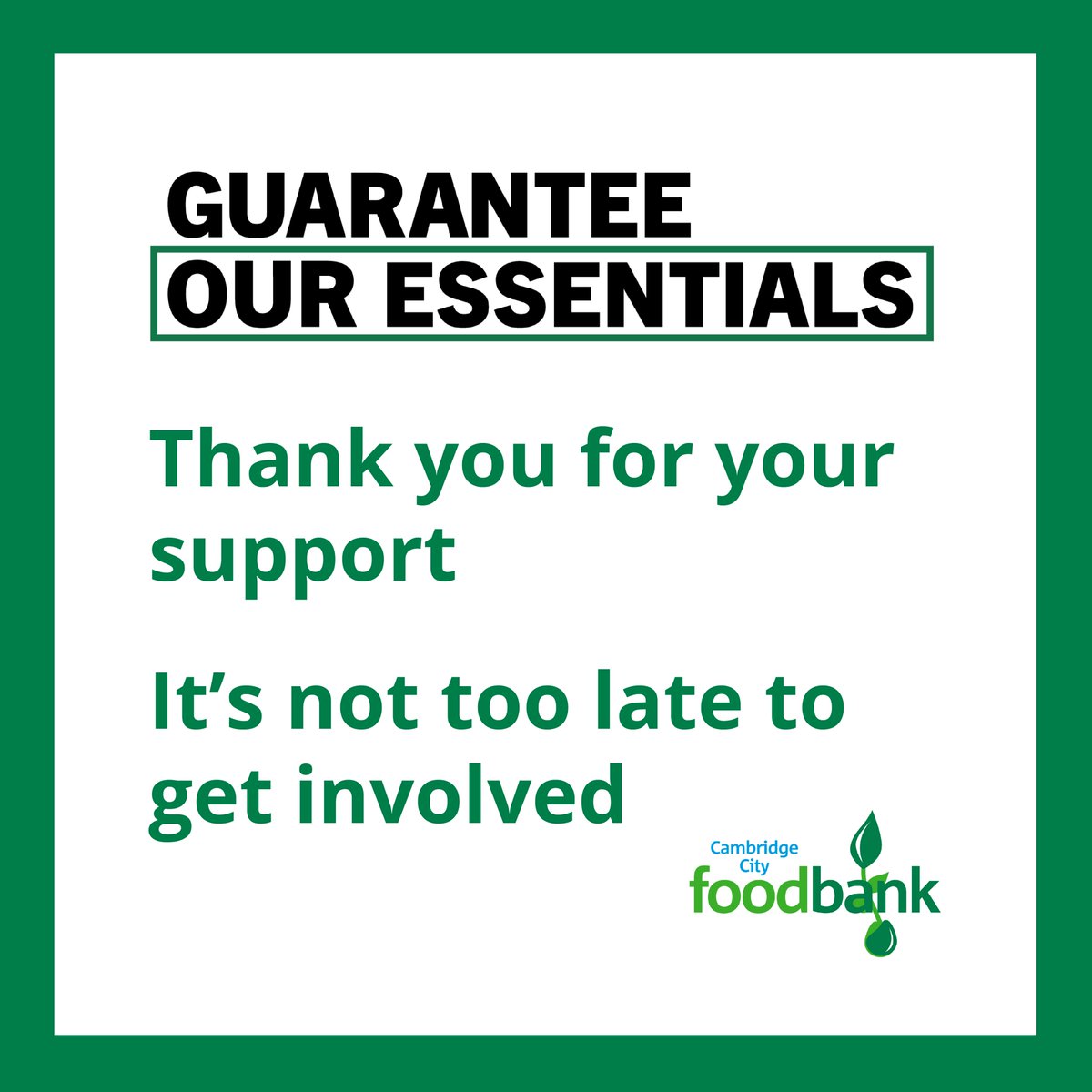 Last year, we backed the #GuaranteeOurEssentialsCampaign and, thanks to your support, the petition was signed by over 150,000 people! It’s not too late to get involved! Support the campaign here: trusselltrust.org/get-involved/c…