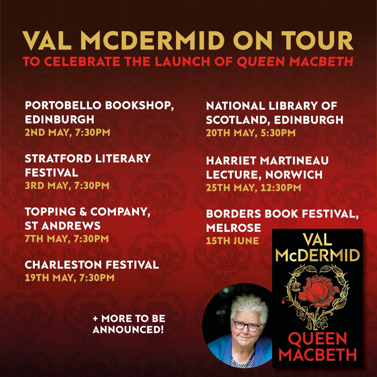 Who's excited for Queen Macbeth? We can't wait to launch this brilliant book into the world with a series of events with @valmcdermid. 🎉 Find out more about all of these events on our website, and check back soon for more to be announced! birlinn.co.uk/events/