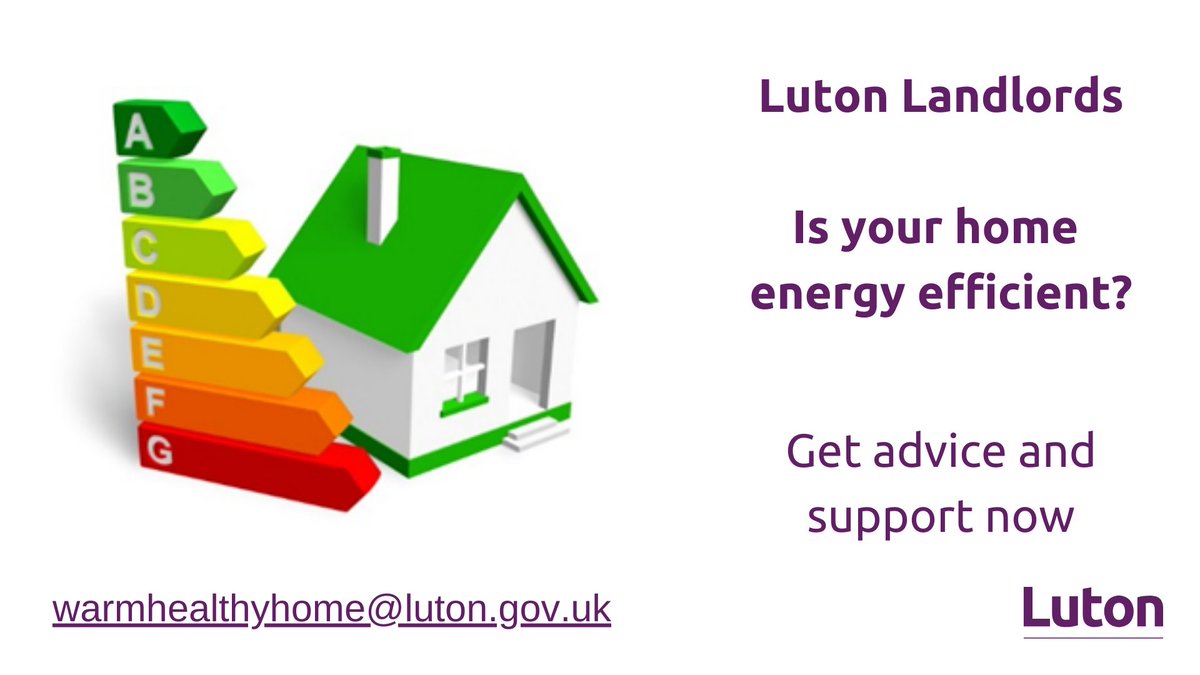 🏠 All rented homes must comply with energy efficiency legislation. ✔️ If you are a landlord you can get help and advice to save money on your property’s bills. ▶️ To find out more 📩 Email warmhealthlyhome@luton.gov.uk ☎️ 07542614581 👉 For advice m.luton.gov.uk/Page/Show/Hous…