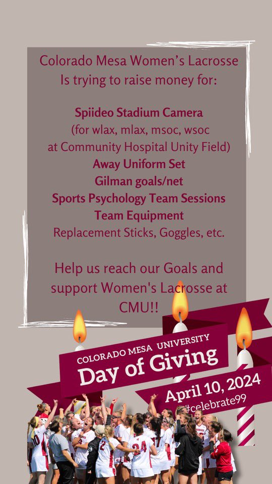 DAY OF GIVING! Help us reach our goal today &amp; if you’re on campus, stop by the UC to pie a player! Donate here: engage.supportingcmu.org/campaign/women…