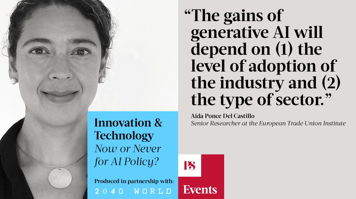 .@APonceETUI of @ETUI_org is speaking live at our #AIRevolutions event on the potential opportunities and risks of #AI. Join us now: events.project-syndicate.org/event/now-or-n… #PSEvents @2040WorldX