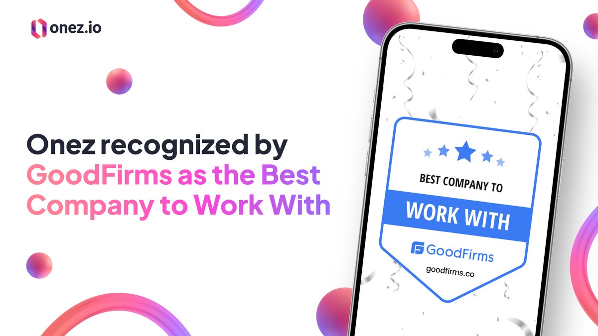 Exciting news! Onez has been recognized by @GoodFirms as the 'Best Company to Work With' in 2024! We're proud of our team and their dedication to providing the top-notch blockchain solutions. Learn more — onez.io/blog/onez-reco… #AwardWinning #BestCompany #BlockchainSolutions