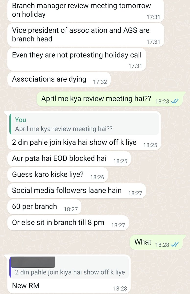 Hi @PotliNews @kanpurtak @newstakofficial @NewsMobileIndia @BBCHindi @News18India @ZeeNews @aajtak @ABPNews @JagranNews @DainikBhaskar @AmarUjalaNews @moneycontrolcom @ETNOWlive @timesofindia See how @IOBIndia is inc their followers by forcing staff to sit in branch till 8.