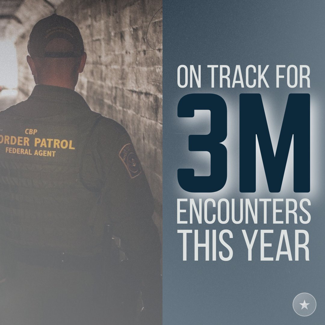 In FY23, @CBP reported more than 2.4M encounters at the southwest border. Since October, CBP has experienced over 1M encounters, on track to surpass 3M this year. Simply put, the Biden Administration has facilitated a crisis at the southern border – not secured it.