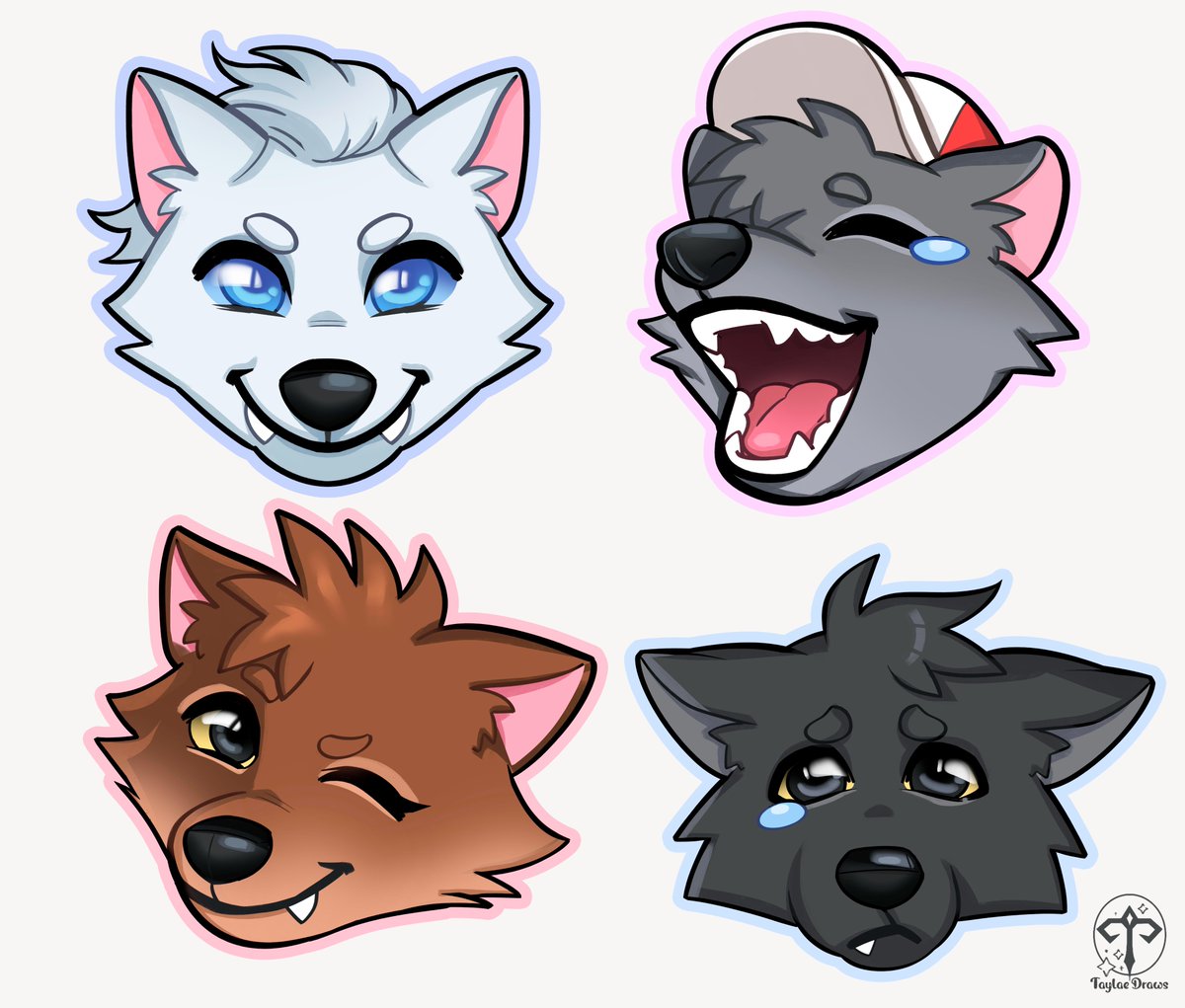 Another batch of emoji commissions, these came out so cute 🐺😈😂😉😢

commission me: tainah.larissaferreira@gmail.com
 #illustration #wolffufrry #furry #furryart #artistsoninstagram #chibistyle #chibi #emoji