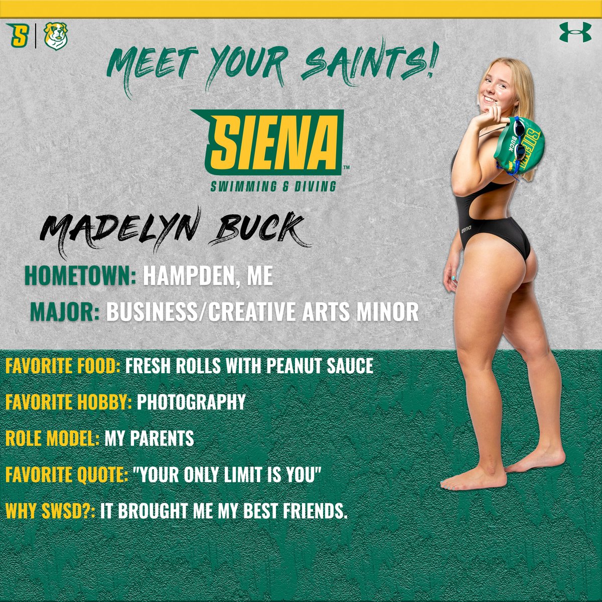 👋 MEET YOUR RETURNING SAINTS 👋

Get to know rising senior Maddie Buck!

#MarchOn x #SienaSaints