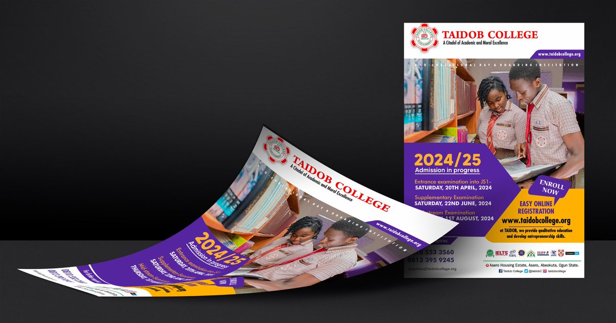 APPLICATION INTO JS1 is still OPEN!!!

To apply, kindly click on the WhatsApp link below;
wa.link/33hj1y

#TaidobCollege #toGodandhumanity #admissions2024 #DreamsToReality #FutureLeaders #JoinUs