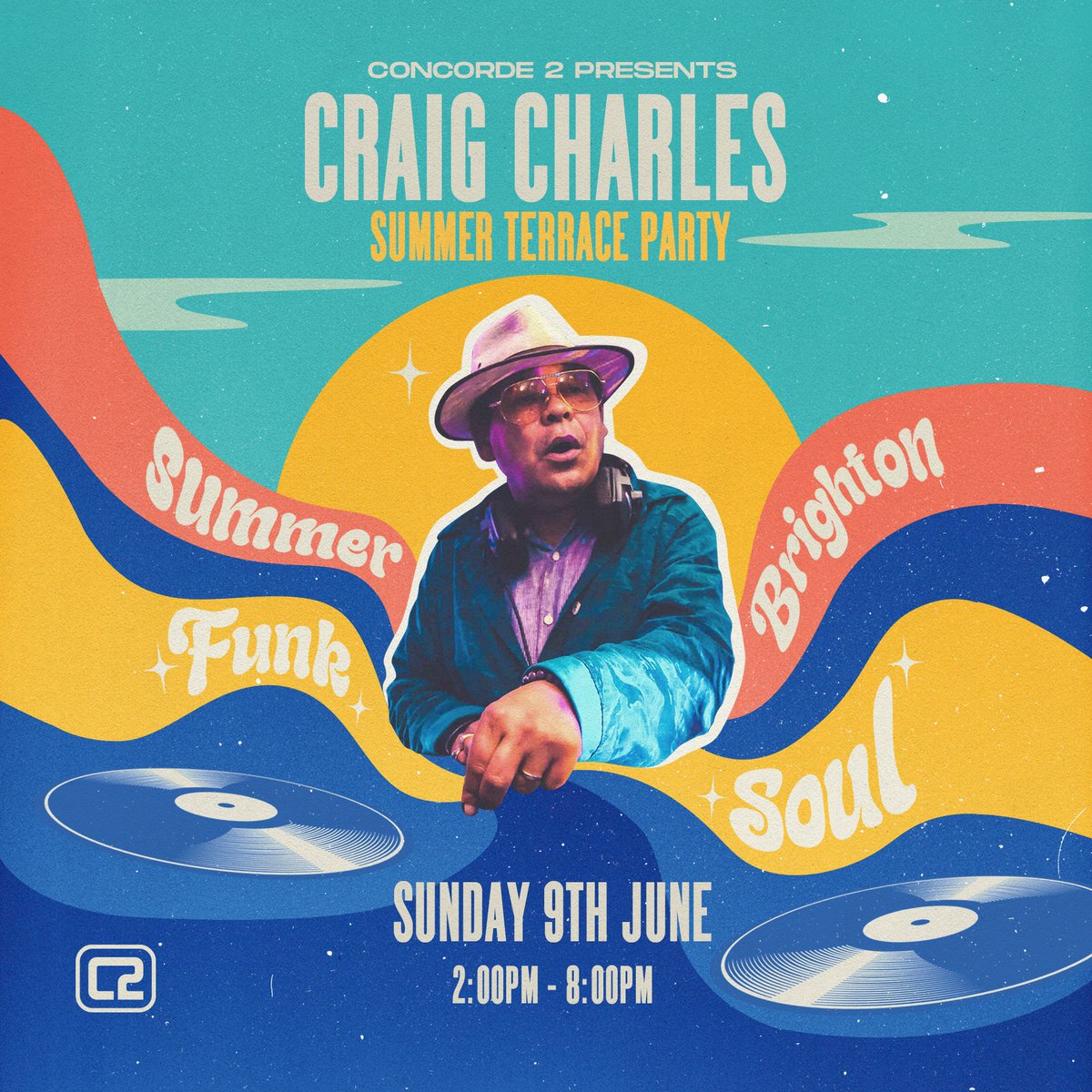 ☀️☀️ Now On Sale ☀️☀️ It is our pleasure to announce the return of the one and only @CCfunkandsoul. Craig will be taking to our terrace to play a special summer daytime show. So grab a ticket from concorde2.co.uk and get your dancing shoes on!