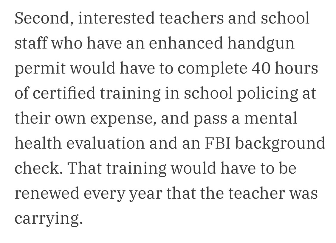 MFOL is evil, stop trying to disarm people. 

Problems with the legislation itself: Forcing teachers to get a sign off from local police and making them pay for a training course YEARLY. Stop funding SROs and cover the training of teachers, proper holster/equipment, and weapon.