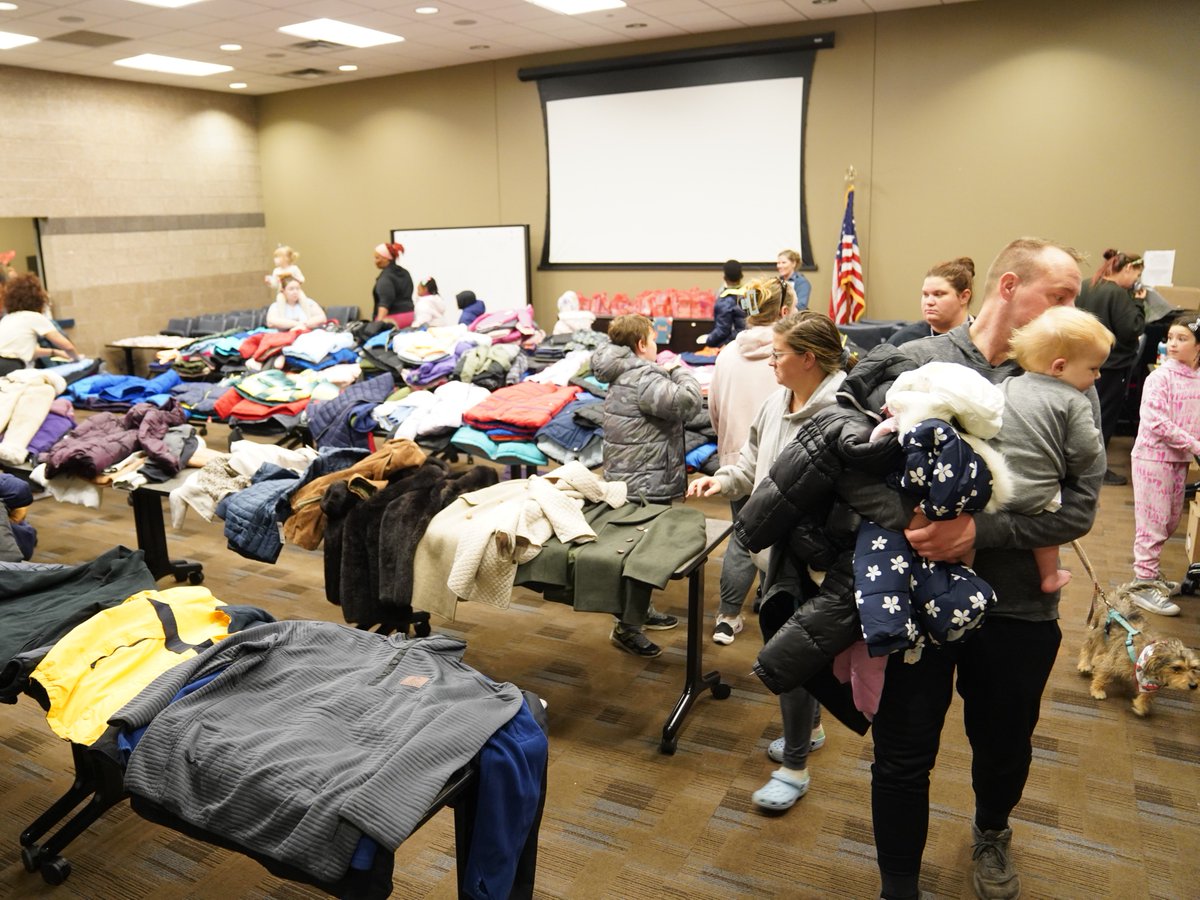 Spreading warmth & kindness! Thanks to your support & partnership with @Walmart, @kcmopolice's Community Engagement Division distributed 375+ coats at our 'Cocoa and Coats' event, making KC safer! Keep the momentum - donate now & make a difference! bit.ly/4amj97s