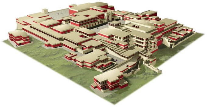 Palacio de Knossos, Creta-Grecia (2000aC) Este espectacular palacio fue considerado el Palacio minoico más importante de Creta, contando con una superfície aproximada de 17.000m2 y con más de 1500 estancias de diversos usos. Vamos a ver alguna de estas salas y sus tesoros: