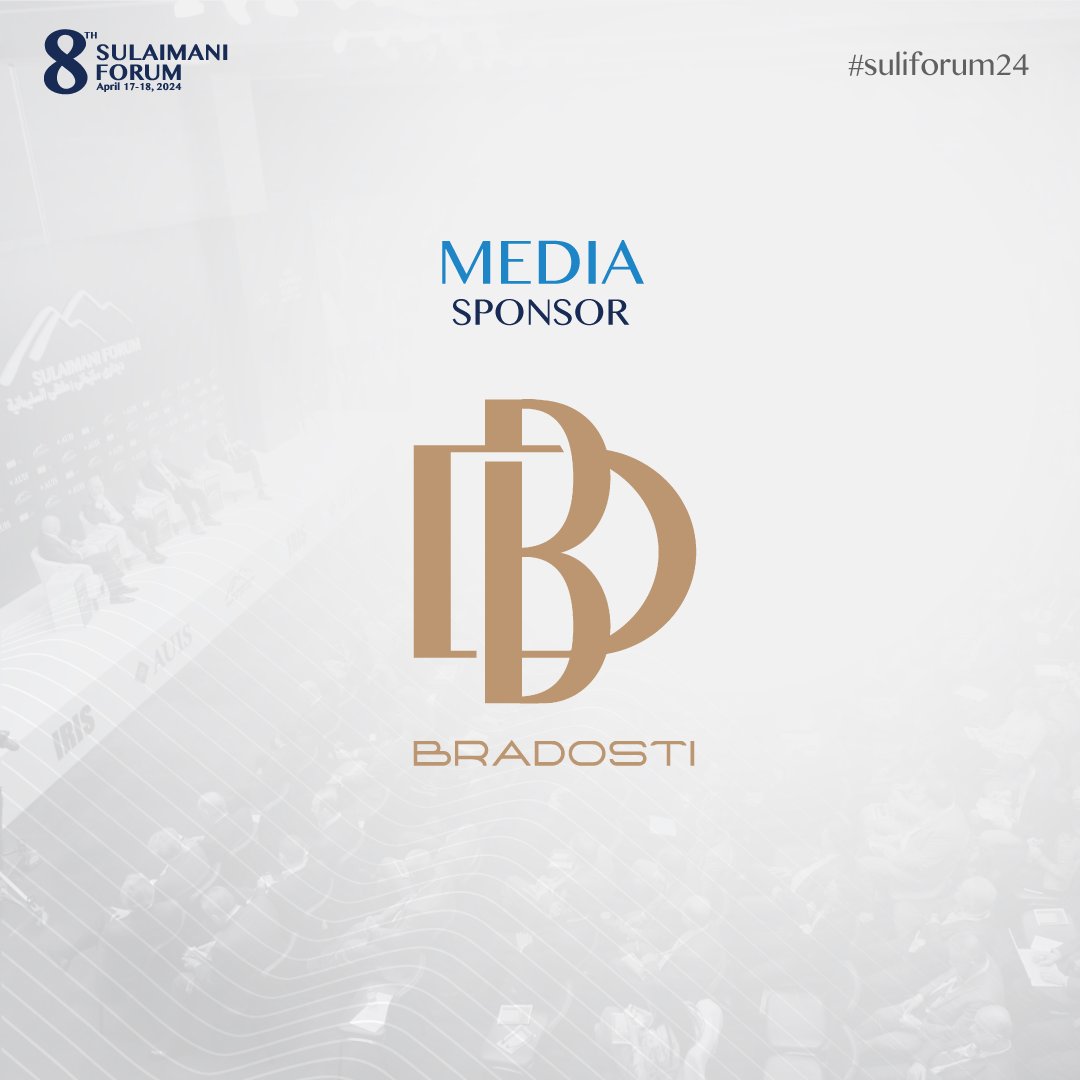 Honored to announce @Bradosti as a media sponsor for the 8th Sulaimani Forum. Thank you for your commitment to fostering constructive dialogue and driving positive change in our region.  #AUIS #IRIS #suliforum24