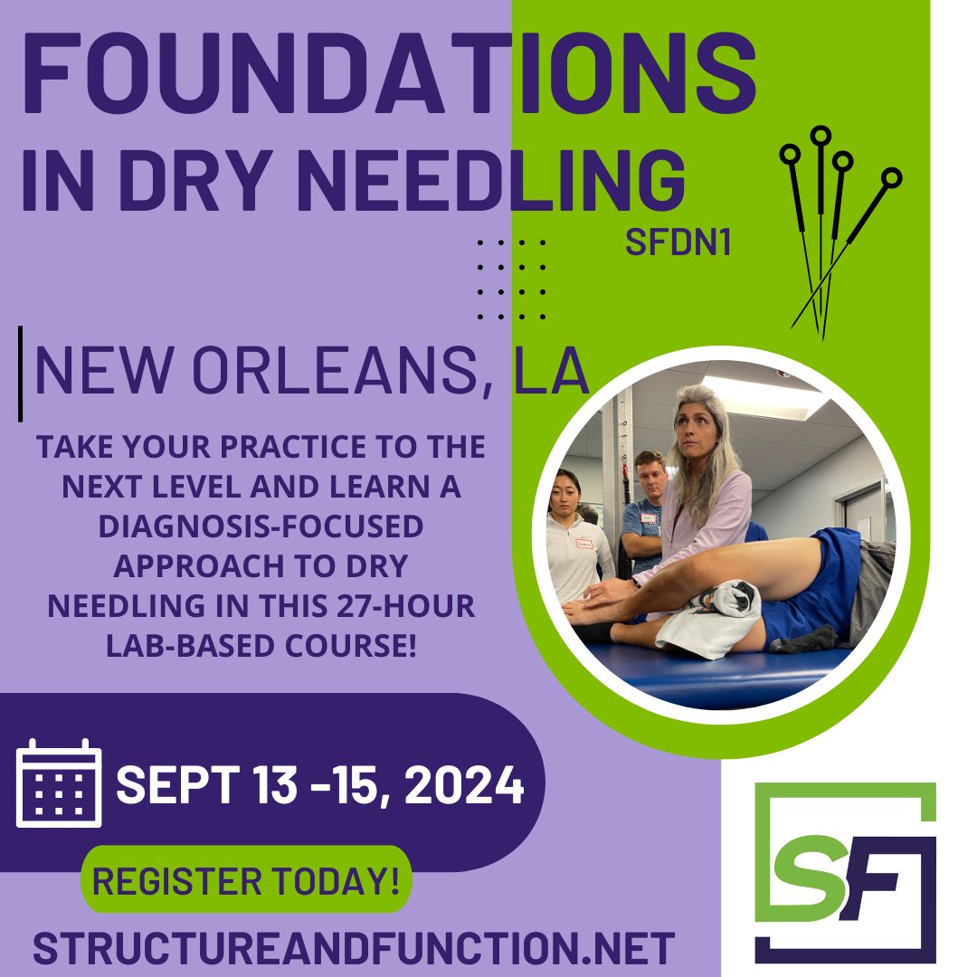 Sports Medicine Plus is hosting a Foundations in Dry Needling (SFDN1) course in September! Save your spot today at bit.ly/3tgzlqm and use an early bird coupon code 'EB40026' for $150 off. #physicaltherapist #athletictrainer #MD #PT #RN #NP #OT #PA #DOM #orthotwitter