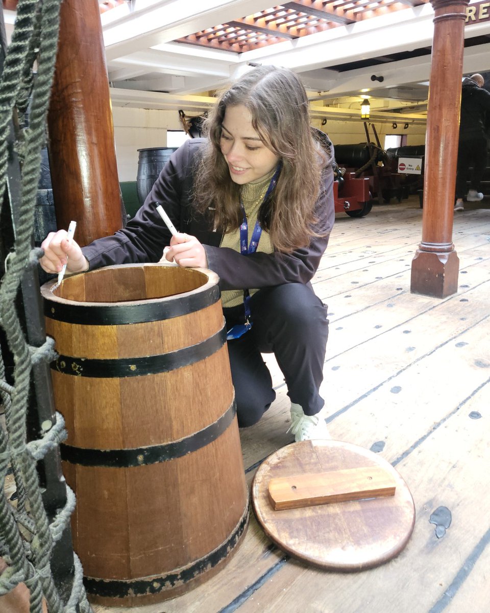 We are currently hosting a student placement at the Museum. Priscilla is studying an MA in Museum and Artefact Studies at Durham University and has an interest in maritime history. Her current project is to catalogue the props on HMS Trincomalee, from cannons to replica food!