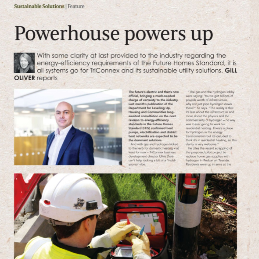 Chris Doré features in Showhouse Magazine's 'Sustainable Solutions' feature, talking about the FHS and shift in gas, now building very low levels of new gas sites. Read the full article on page 34-36 here: bit.ly/4atg9Gl #sustainability #futurehomes #FHS #utilities