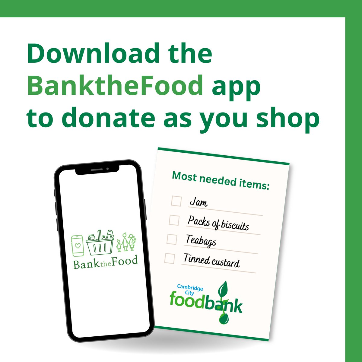We recently signed up to @bankthefood! By using this app, you’ll be able to access our most needed items shopping list as you shop, making it easier than ever to support us 💚 Right now, the app shows that we’re in need of a few things…