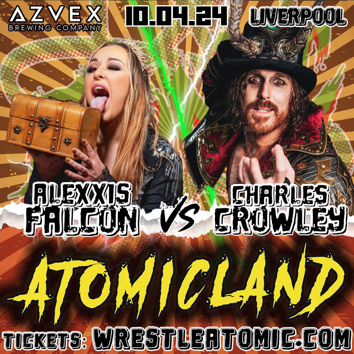 She’s been on a warpath for perfection, but collecting the hair of her fellow women has not solved @alexxisfalcon’s problem at @WrestleAtomic with her magic mirror! Are the luscious locks of @CrowleyCarnival the key to being the fairest in all the land? 👑🧊☕️ xoxo