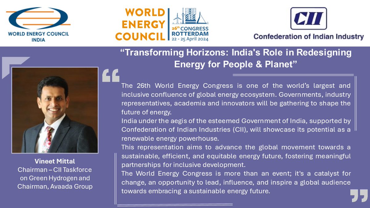 #CII_26thWorldEnergyCongress #RedesigningEnergy #WEC2024 @avaadagroup @wec_i @WECouncil @FollowCII