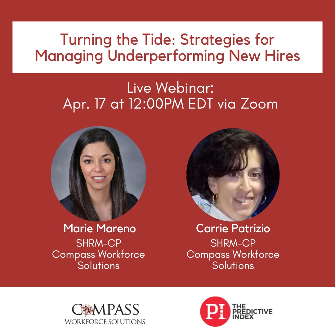 Please join us in this upcoming webinar on April 17 featuring Marie Mareno and Carrie Patrizio. Here is the link to confirm your registration: pi.compasswfs.com/apr2024-reg #hr #humanresources #managingpeople #newhire #hrmanager #humanresourcesmanager #newhires #hiringmanager