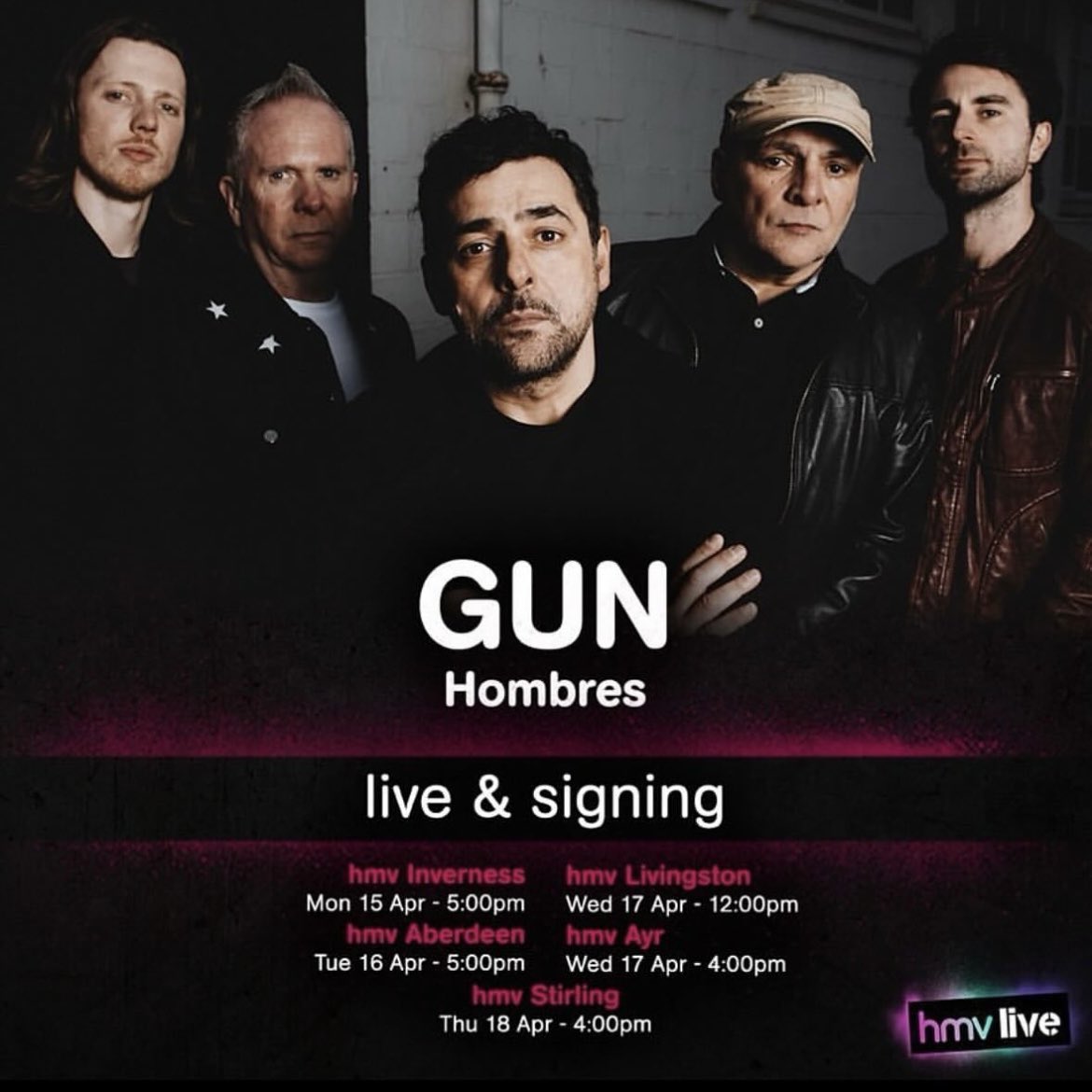 Just a reminder to get your tickets for @gunofficialuk back in our store next Monday at 5pm! All you have to do is preorder an album + event entry bundle via the link below: hmv.com/Live/Gun #hmvliveandlocal #liveandlocal #highlandfidelity #liveinverness @EastgateNess