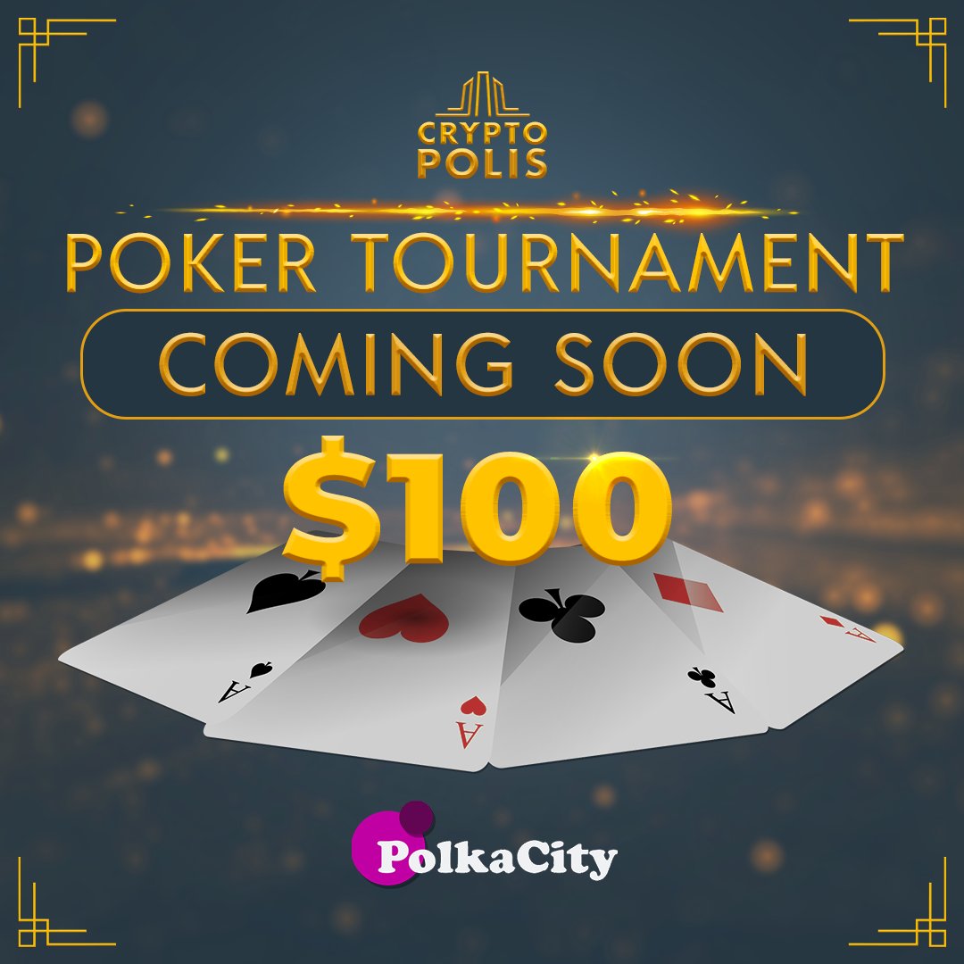 Are you interested in the upcoming Poker tournament with our trusted partner @PolkaCity ? ♠️♥️ The date will be announced soon. 🔜 #cryptopolisgame #nft #cryptogaming