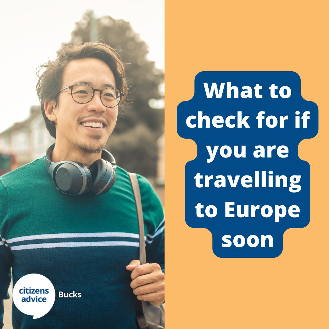 ✈️Are you travelling to Europe soon? Make sure you got everything covered, from your passport validity to travel insurance. Here’s what you should be thinking about ⤵️ citizensadvice.org.uk/consumer/holid… #citizensadvicebucks #citizensadvice