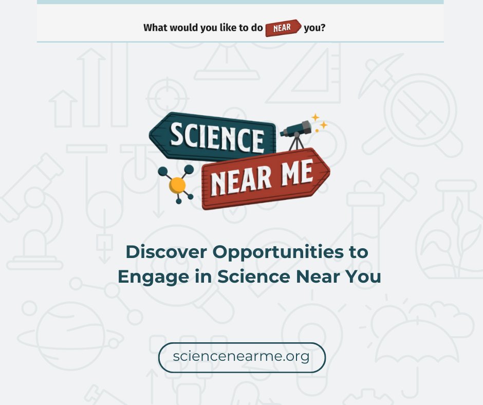 Are you looking for more STEM opportunities and events? Check @science_near_me. A free resource to help you find opportunities to engage in all types of STEM events, projects, and programs near you, in person and online. sciencenearme.org