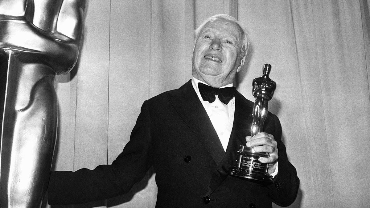 52 years ago today, Charlie Chaplin received his honorary Oscar. It was the only time he ever came back to the U.S. after the state department revoked his visa in 1952, one of the most disgraceful moments in Hollywood history.