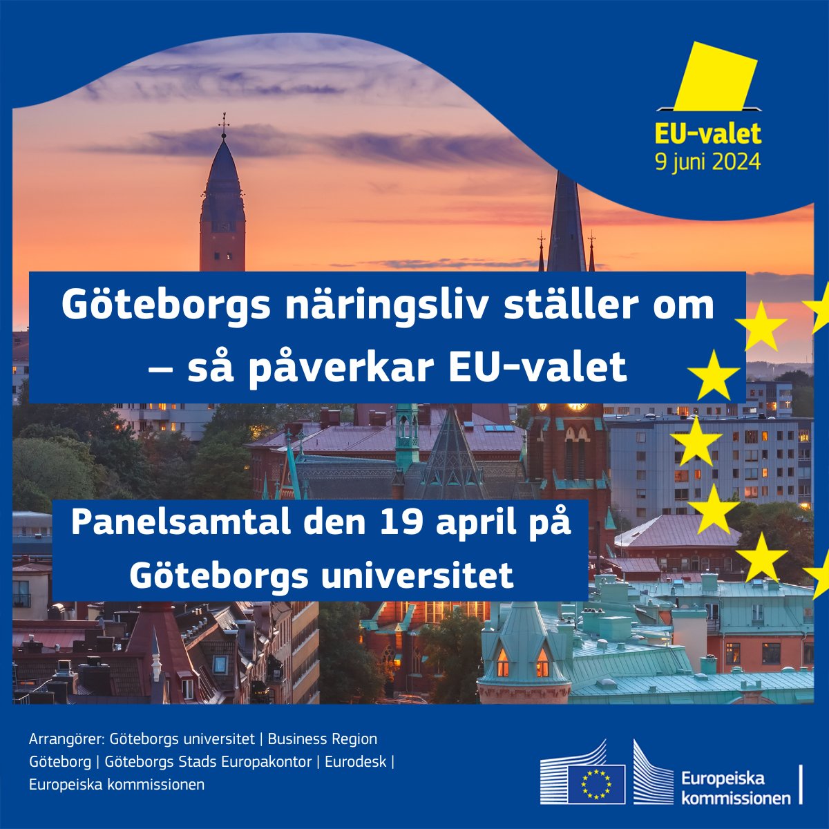 Missa inte vår paneldiskussion på Handelshögskolan i Göteborg 19 april 14.30 - 15.30. Europaparlamentarikern Evin Incir (s) och Svante Linusson (c), EU-valskandidat, diskuterar EU:s gröna och digitala omställning med näringslivsföreträdare. Anmälan👇sweden.representation.ec.europa.eu/events/infor-e…