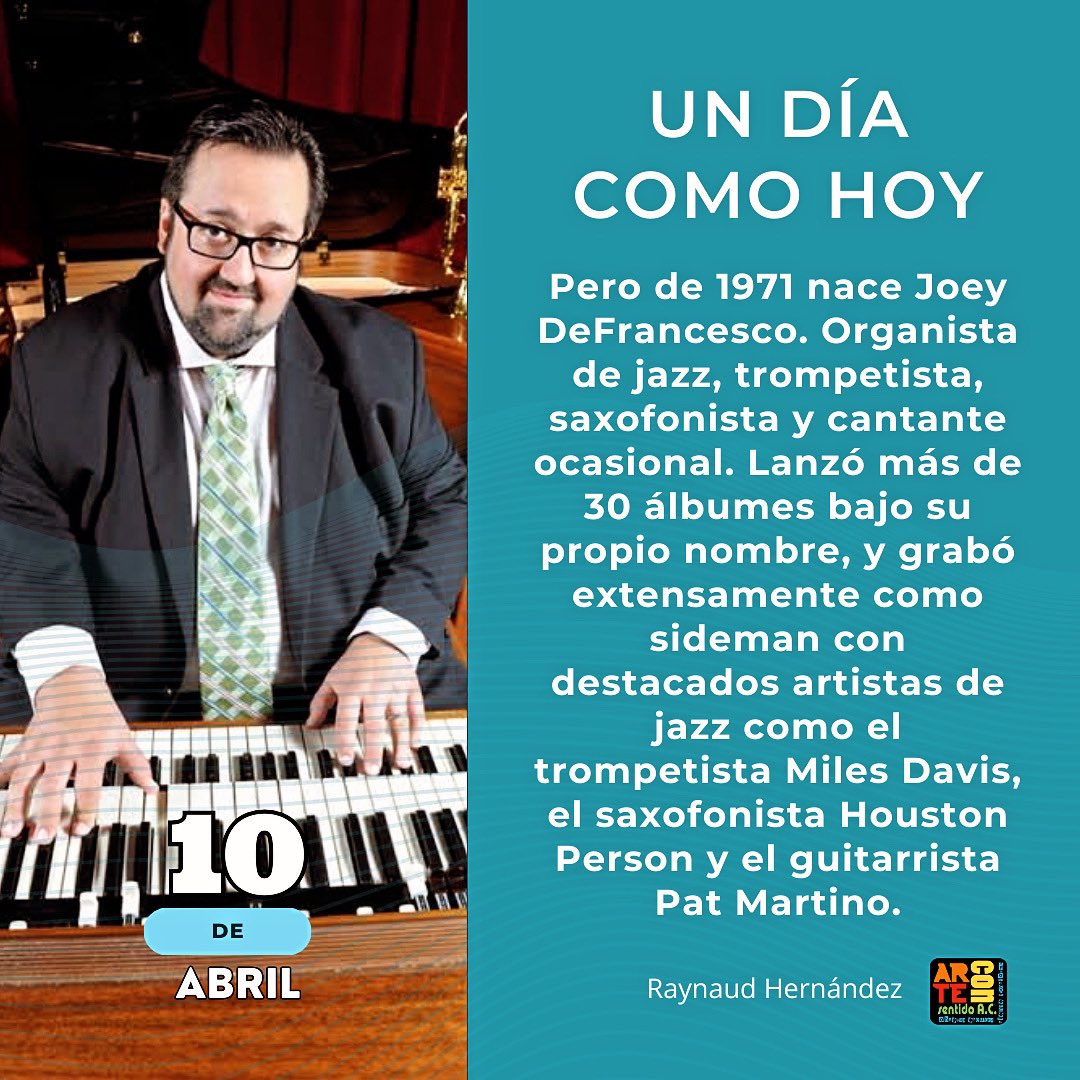 ⭕️¿Sabias que? Un día como hoy Pero de 1971 nace Joey DeFrancesco.‼️ #raynaudhernandez #jazz #jazzmusic #jazzmex #jazzmexicano #jazzmexico #jazzhistory #joeydefrancesco #jazzorgan @JoeyDeFrancesco