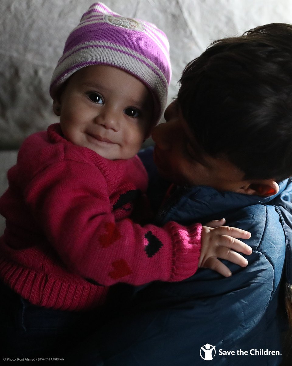 Eight-month-old Raneem is all smiles in her new pink hat 🩷 Save the Children distributed winter kits to children living in displacement camps in Syria, like Raneem, to help keep them warm in the harsh winter months. But what children need above all is an end to the conflict.