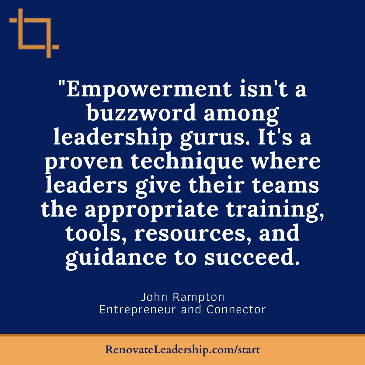 Empowerment for success 💼 Uncover John Rampton's perspective on empowering teams with the right tools, training, and guidance. Power up! #EmployeeEmpowerment #RenovateLeadership #SystemAndSoul