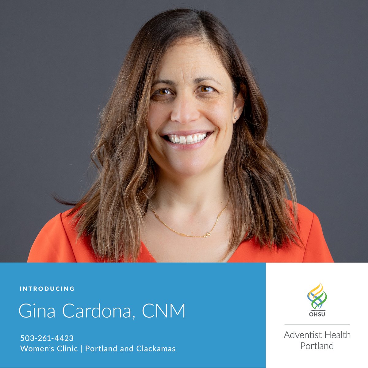 Certified nurse midwife Gina Cardona, CNM, brings a genuine and experienced style of care to her patients. She considers it an honor and a privilege to “care for women and families during a very intimate and vulnerable time in their life.” spr.ly/6010ZFqG4