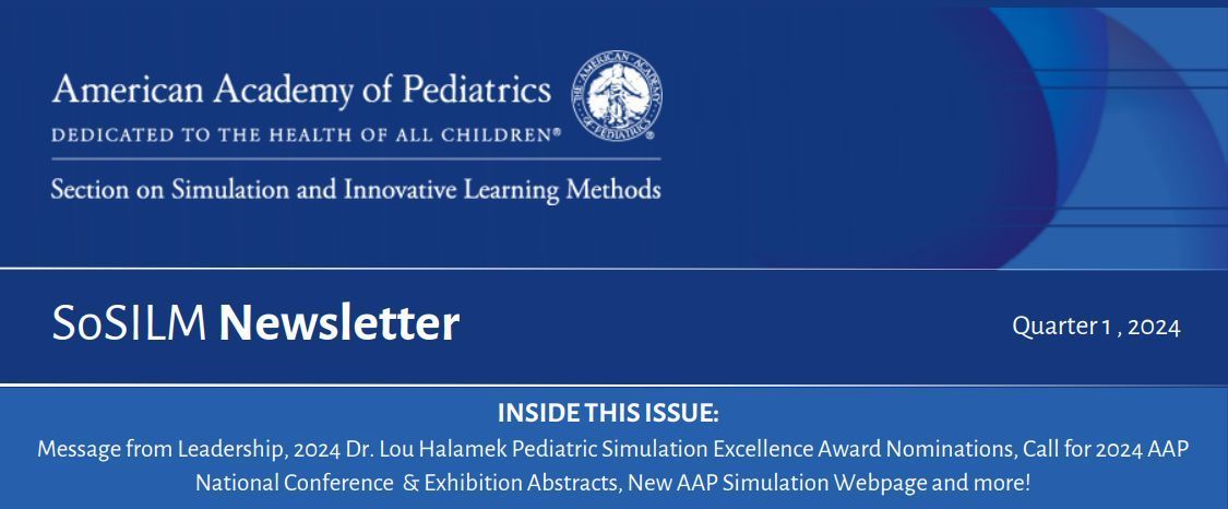 Check out the AAP Section on Simulation & Innovative Learning Methods Spring Newsletter! This edition features a recap of the AAP Global Point of Care Ultrasonography Workshop and 2024 Dr. Lou Halamek Pediatric Simulation Excellence Award nominations. buff.ly/3PQSQ0H