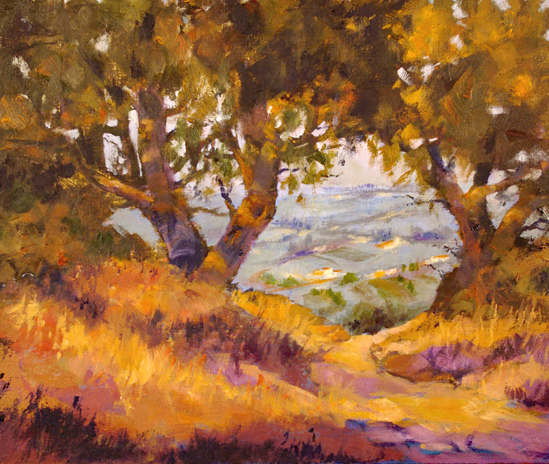 The split complimentary palette in Ed Lucey's 'Window on the Valley' draws us in with warm red-violets, and leads us onward into the cool beyond.

oil 16 x 20

#splitcompliment #colortheory #redviolet #landscapepainting #pleinair #californiaart #valleyartgallery