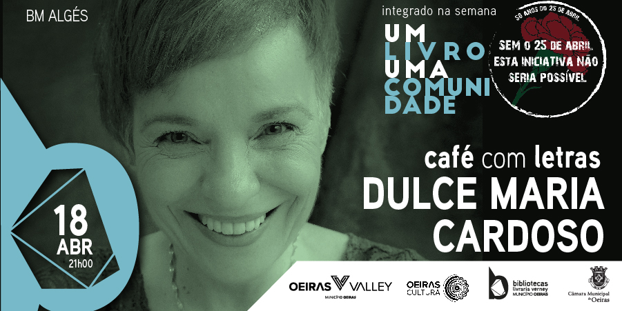 A próxima edição do 'Café com Letras' realiza-se no dia 18 de abril, pelas 21h, na Biblioteca Municipal de Algés. Dulce Maria Cardoso é a convidada desta edição, integrada no evento ‘Um Livro Uma Comunidade’, com moderação de José Mário Silva. ℹ️ tinyurl.com/hnr48z3u