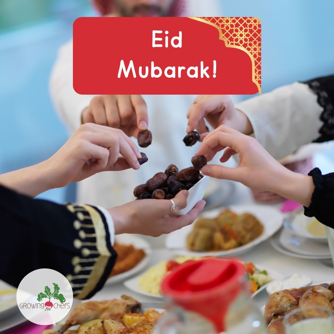 ✨ Eid Mubarak from Growing Chefs! 🌙 As we celebrate the joyous holiday of Eid al-Fitr, let's embrace the spirit of unity, gratitude, and generosity. May this Eid bring peace, blessings, and happiness to you and your loved ones!