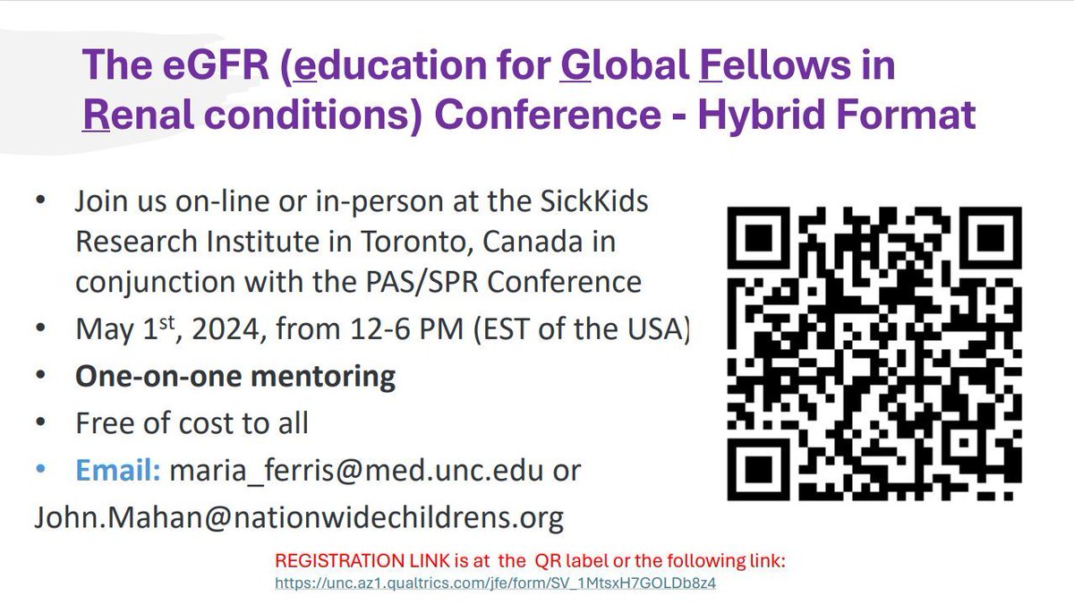 The Pediatric Nephrology Fellow Professional Development meeting at Sick Kids prior to the PAS/ASPN is being provided free of charge to Pediatric Nephrology Fellows with strong North American and HSC faculty participating. buff.ly/3VNj1JH
