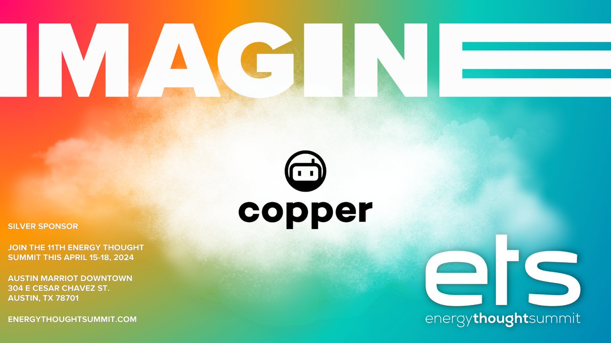 Copper will be in Austin next week for Energy Thought Summit 2024! We’re excited to sponsor this event bringing together industry leaders to push for accessible clean energy. CEO Dan Forman will be speaking on the “Balancing the Grid in an Era of Electrification” panel on April