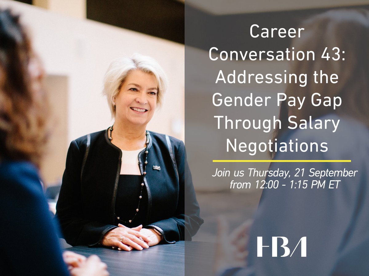 Join us for the next Career Conversations: Addressing the #GenderPayGap Through Salary Negotiations. Gain practical tools from seasoned executives to navigate #payequity challenges with confidence. Register today! 

#HBAimpact #genderequality #EqualPay ow.ly/3A9430sAZOf