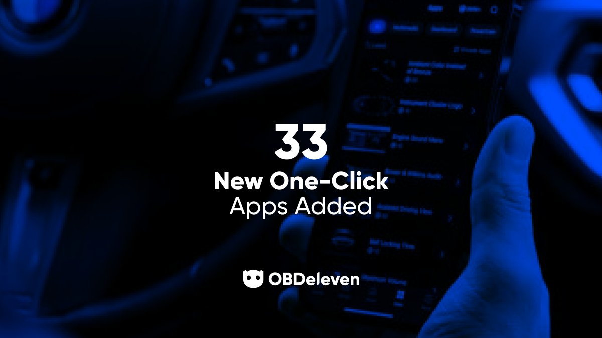 OBDeleven's tweet image. More customizations for your cars! 🚗📱

Last month brought 33 new OBDeleven One-Click Apps to upgrade your vehicle&apos;s capabilities! 🆕

Discover the latest apps here - l8r.it/aeuh 

#OBDeleven #OneClickApps #CarCustomization