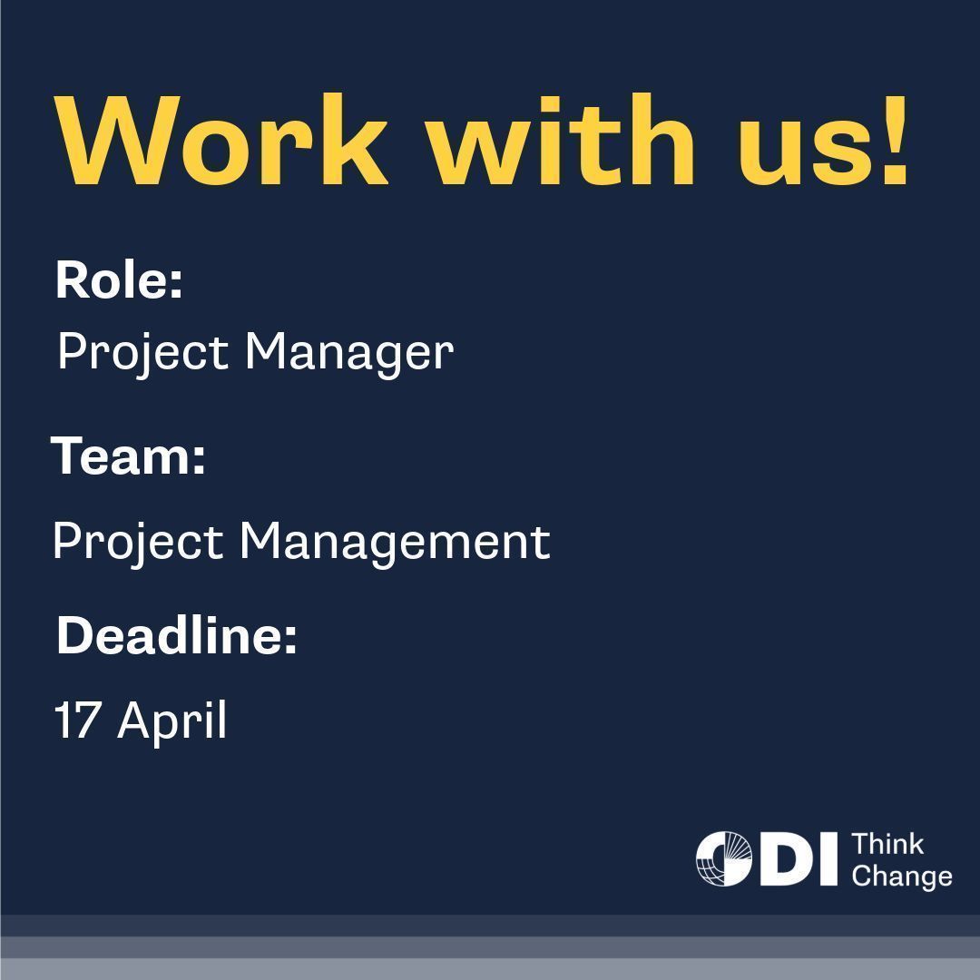 JOB VACANCY: Project Manager 📢 Join our Project Management team! We are looking for someone with good knowledge of the project management cycle and different costing models to ensure outputs are delivered to time and budget. Apply by 17 April: buff.ly/3Jbg91N