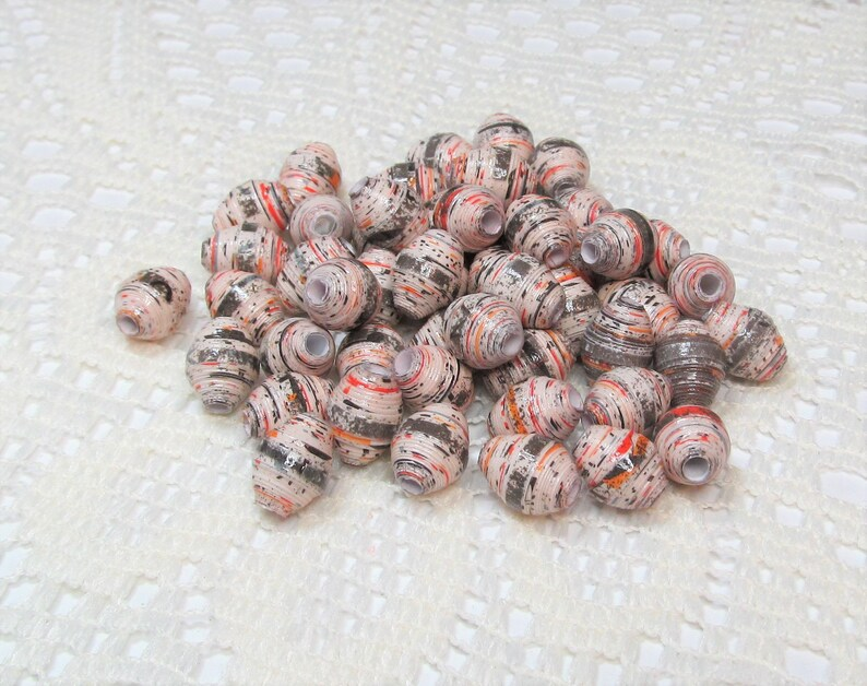 Paper Beads, Loose Handmade Jewelry Supplies Jewelry Making Round Halloween Words etsy.me/4aJBkUa via @Etsy #fallbeads #halloweenbeads #handmadebeads